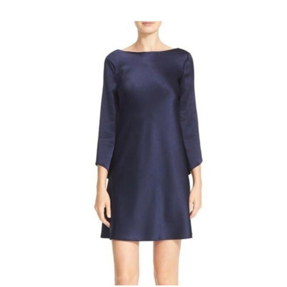 Diane von Furstenberg Korrey satin shift dress in Deep Night blue Women’s 4